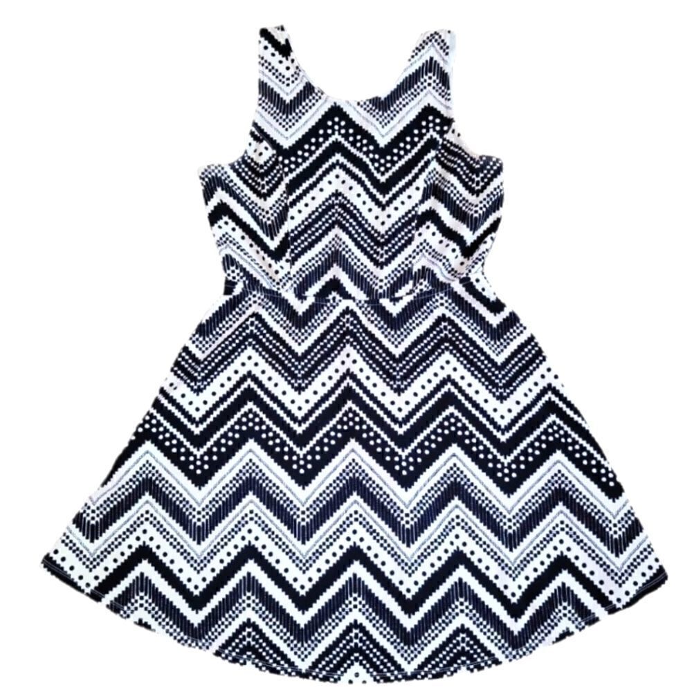 EC MAURICE'S SLEEVELESS ZIGZAG & POLKA-DOT DRESS W/ OPEN BACK SZ. XL